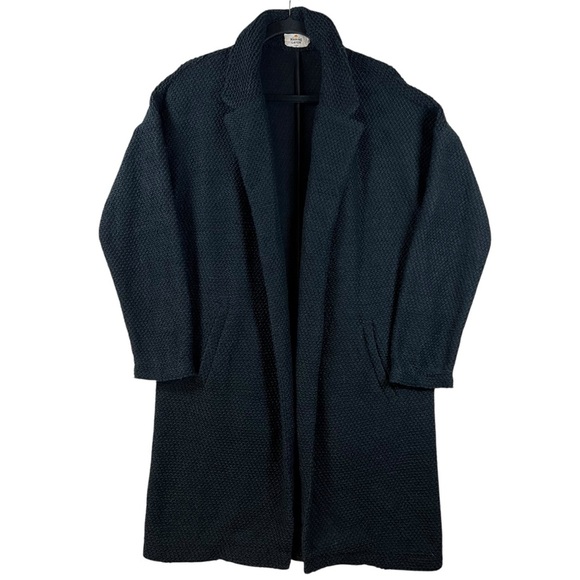 Marine Layer Birdseye Coat Women’s Size L Black - Picture 2 of 9